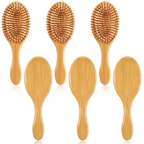 Brosse à cheveux en bambou contre l'électricité statique : démêlage doux sans douleur