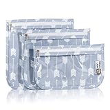 HIONXMGA TSA Approved Toiletry Bag, Airline Compliant, Set of 3 Sizes Clear Front Travel Toiletry Bag Quart Size Zipper Pouch, Diaper Bag Organizer, Toiletries, Makeup, Accessories, Zip Bag, Arrow a