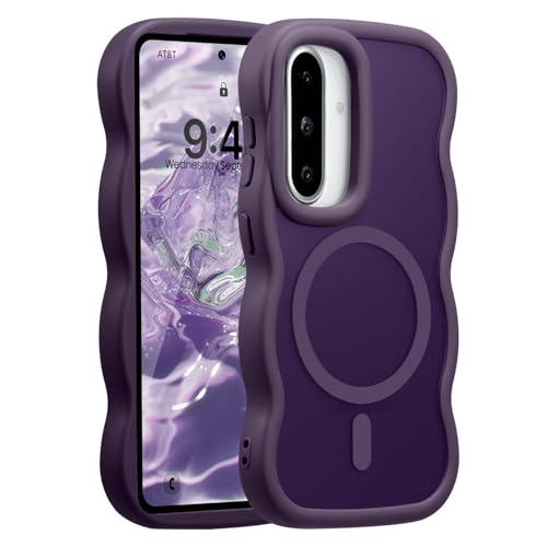 UEEBAI Coque Magnétique pour Samsung Galaxy A36/A56 5G, Wave Frame Étui en Silicone Liquide avec Recharge sans Fil, Housse de Protection Antichoc Souple...
