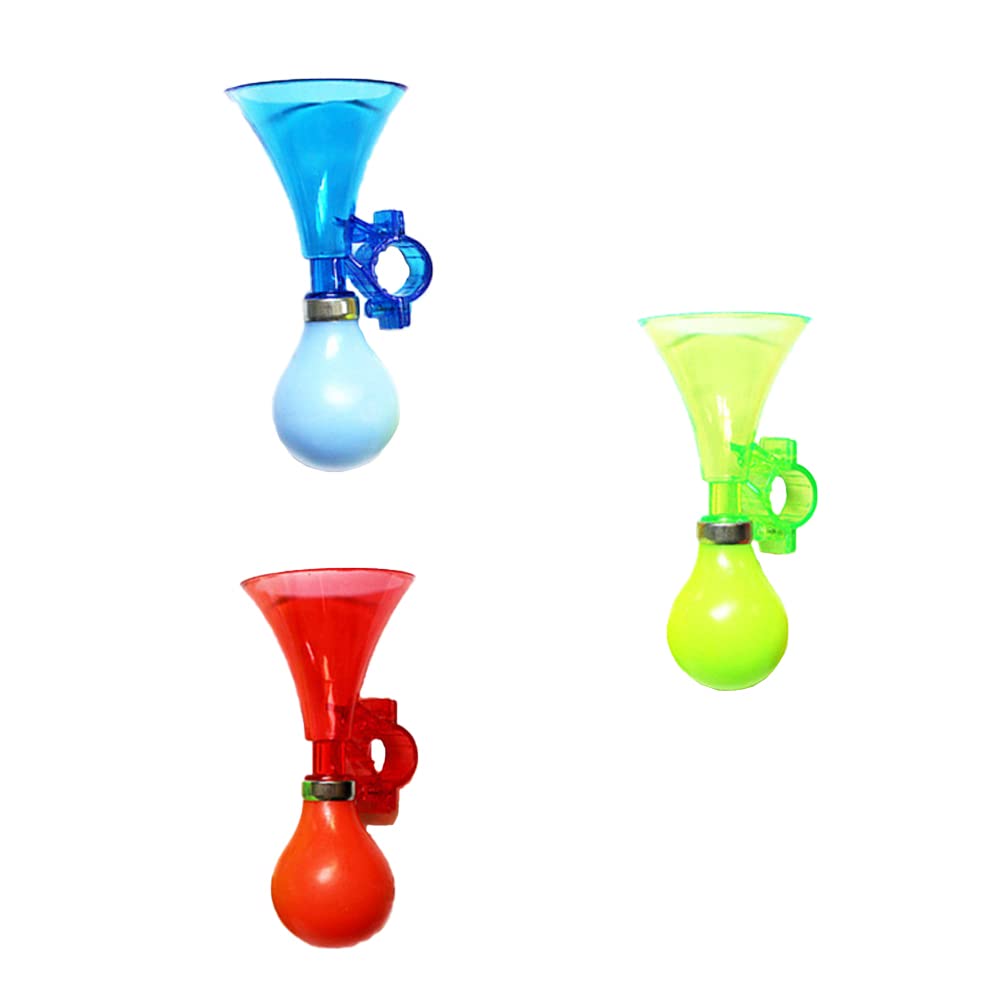 3 Pcs Bike Horn Kids Air Horn Clown Horn Hand Held Plastic Scooter Bicycle Bell for Cart Kids Boys Girls