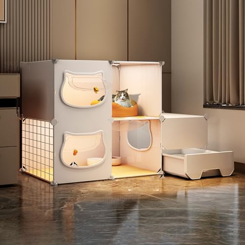 Cage pour chat intérieur modulable et robuste en taille 111 cm