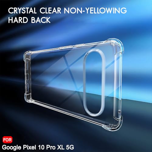 Image of TheGiftKart Crystal Clear Back Cover Case for Google Pixel 10 Pro XL | 360 Degree Protection | Shock Proof Design | Transparent Case Cover for Google Pixel 10 Pro XL (PC & TPU, Transparent Bumper)