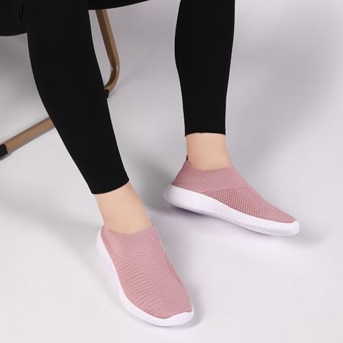 Image of DLWKIPV Womens Slip on Walking Tennis Shoes for Women Work Running Athletic Gym Sports Sneakers Lightweight Casual Shoe