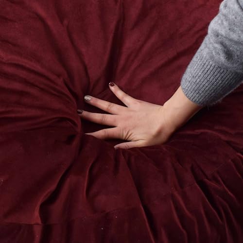 Image of Bean Bag Chairs, Memory Foam Stuffing Bean Bag Chair for Adults /Teens /Kids, Velvet Lazy Sofa Furniture with Removable High-Rebound Memory Foam for Living Room Bedroom College Dorm