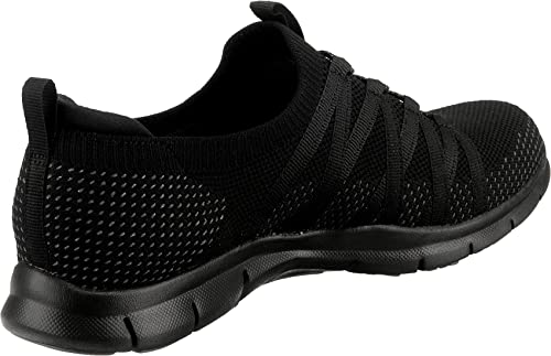 Skechers Skechers Women's Gratis Sneaker, Black Mesh Stretch Fit, 3.5 UK