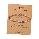 Pulseras inspiradoras con código morse para mujer, joyería divertida, regalos de cumpleaños, Navidad, para ella, madre, tía, hija, hermana, mejor amiga, pulseras de cuentas ajustables, plástico, sin