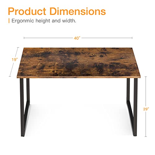 Coleshome 40 Inch Computer Desk, Modern Simple Style Desk For Home Office, Study Student Writing Desk, Vintage #TOP2