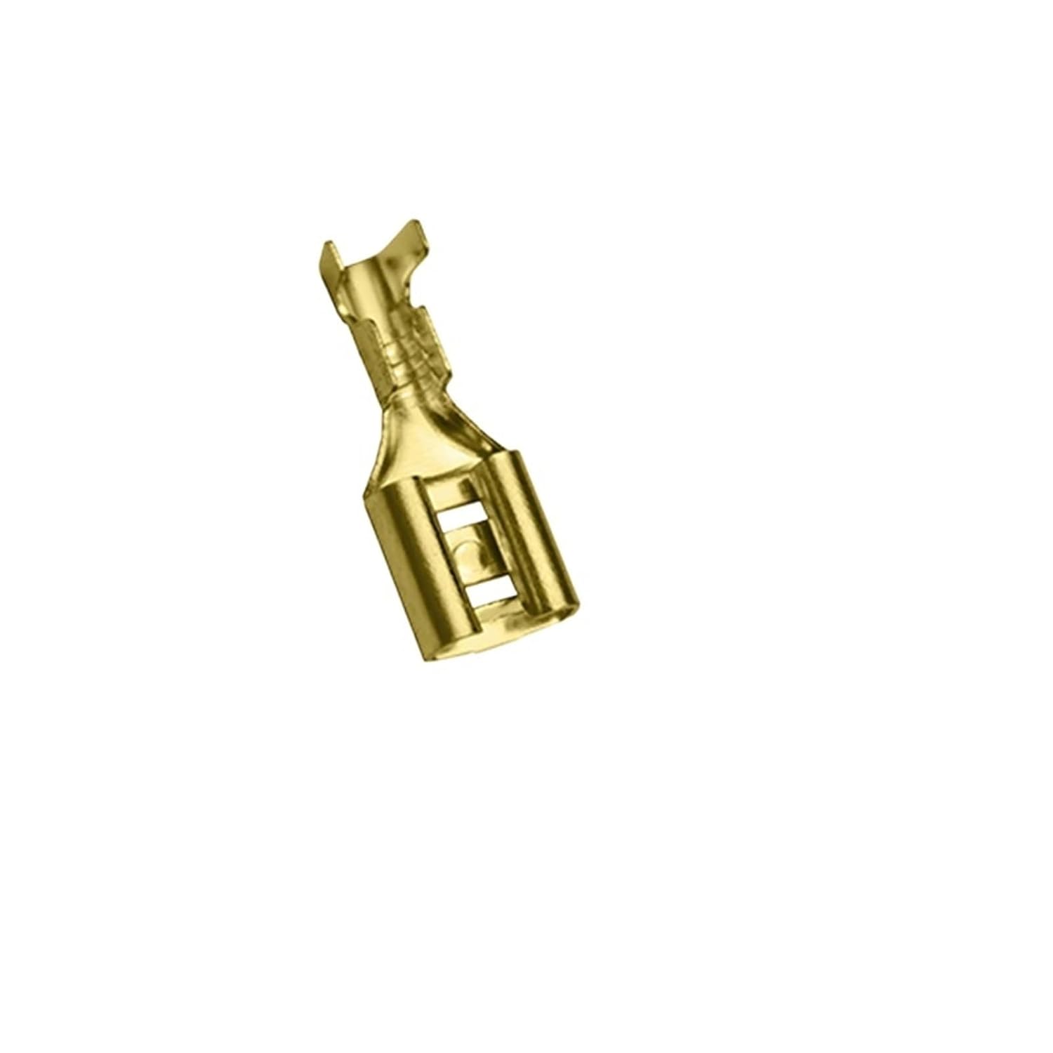 2.8/4.8/6.3mm Cold Crimp Terminals Brass Tinned Spring Female Male Spade Car Speaker Electrical Wire Connectors Kit(4.8mm Female Golden,100 Pcs)