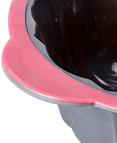 Trudeau 0 Structured Siicone Fluted Cake Pan, 10 Cup, Fuschia & Grey #TOP6