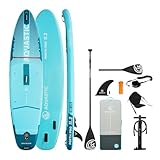 AQUASTIC Perth Pro 11’2 Allround - SUP Drop Stitch Lite Board, 5mm Schaumstoff, Kit mit verstellbarem 2-in-1 Paddel, Slide-in Ballast, Kajaksitz, 2-Wege Pumpe und Tragerucksack