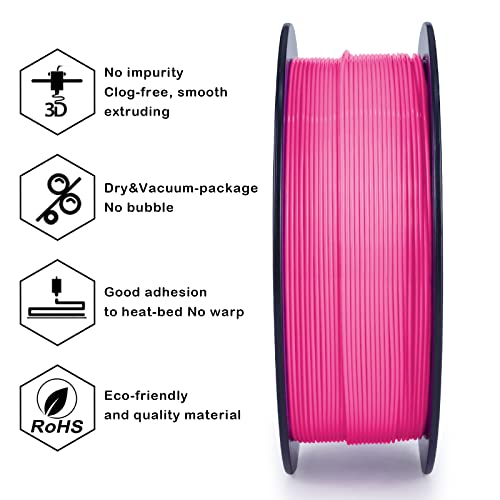 Ziro Pla Filament 1.75Mm,3D Printer Filament Pla Pro Basic Color Series 1.75Mm 1Kg(2.2Lbs), Dimensional Accuracy +/- 0.03Mm,Rose #TOP4