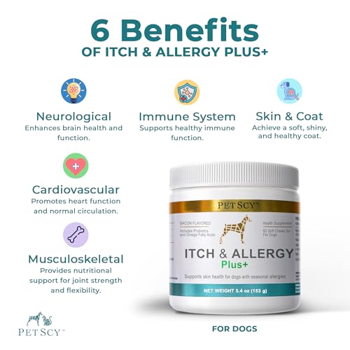 PetScy-Itch-Allergy-Plus-Chews-for-Dogs-Itchy-Skin-Treatment-with-Probiotics-Moringa-Turmeric-Quick-Dog-Allergy-Relief-Chews-for-Dogs-of-All-Ages-Bacon-Flavor-60-Chews PetScy Itch Allergy Plus Chews for Dogs Itchy Skin Treatment with Probiotics Moringa Turmeric Quick Dog Allergy Relief Chews for Dogs of All Ages Bacon Flavor 60 Chews