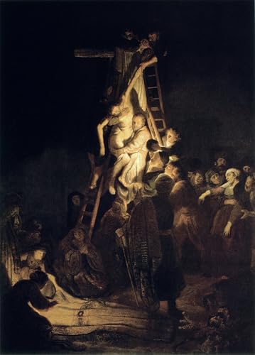 Impression d'affiches Descente de croix Rembrandt 60x90cm en toile canvas premium pour salon
