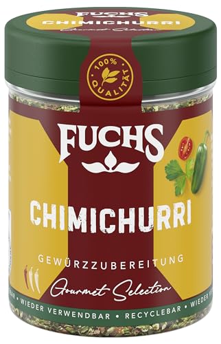 Fuchs Gourmet Selection Amerika – Chimichurri Gewürzzubereitung, nachfüllbare Gewürzmischung, Gewürz für Fleisch, Salatdressings & Dips, ideal als Marinade für Grillfleisch, vegan, 30 g