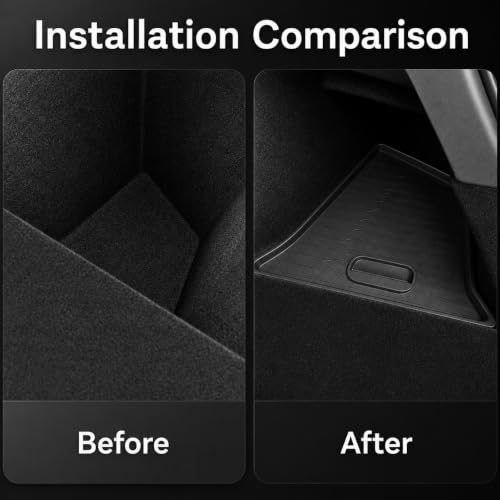 Image of PUOENI Rear Trunk Storage Bins with Lids for 2025-2026 Tesla Model Y Juniper [Not for Model YL Premium 6-Seater], 2-Pack TPE Waterproof Rear Trunk Organizer Boxes, Interior Storage Accessories