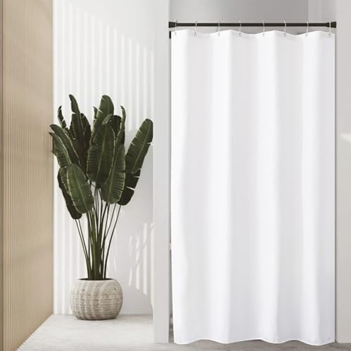 Image of Felisa Stall Fabric Shower Curtain Liner with 3 Magnets,48W x 72L, Waterproof & Hotel Quality Shower Stall Curtain Liner for Bathroom,Soft Cloth Shower Curtain Liners,Machine Washable,White