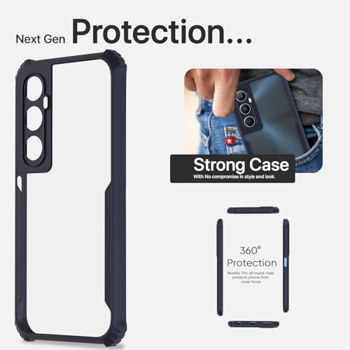 Image of Pikkme Back Cover for Realme C65 | Ultra Hyrbid | Full Camera Protection | Raised Edge | Crystal Clear Transparent Bumper Case (Blue)
