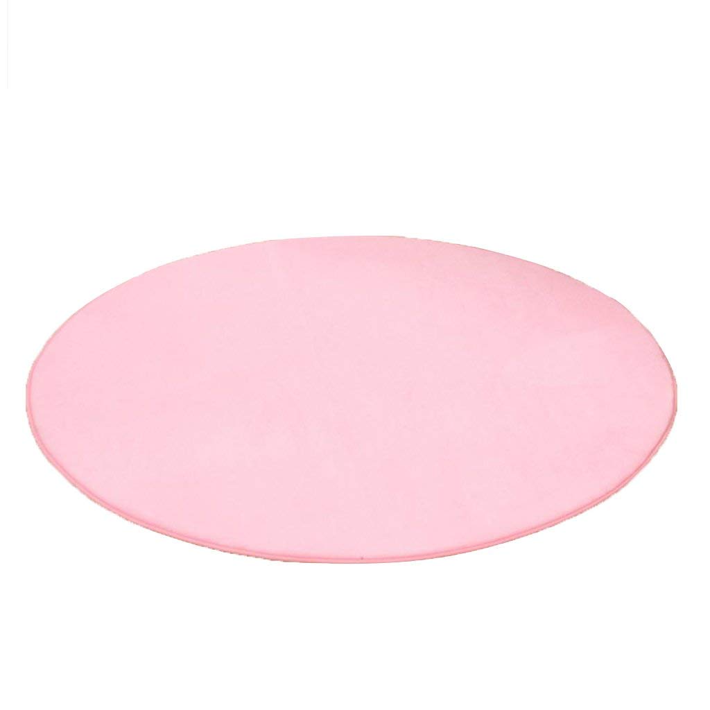 Pink Round Plush Rug Pad Mat for Princess Castle Playhouse for Girls Children Play Tent Indoor and Outdoor Fun, Home Decor, 100cm (in Diameter)