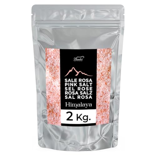𝟐 𝐤𝐠 Rosa del Himalaya Molido Bembo - Bajo en Sodio, Rico en Oligoelementos, Sin Conservantes, Colorantes ni Antiaglomerantes.