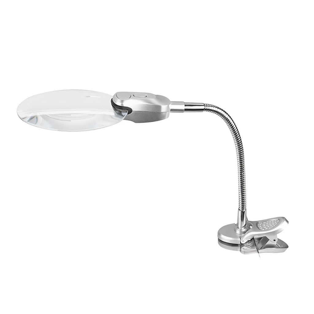Miroir de bureau grossissant en acrylique orientable avec pince et tuyau
