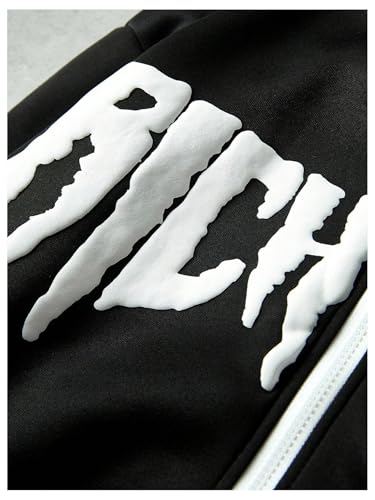 GORGLITTER Men's Baggy Sweatpants Y2k Graphic Drawstring Waist Wide Leg Track Pants with Pockets3