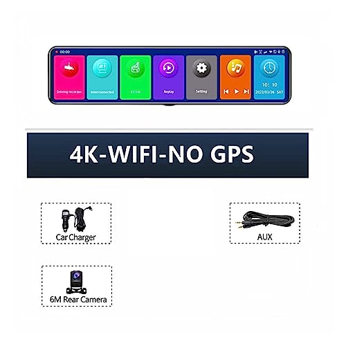 Car DVR Video Recorder DashCam Espejo retrovisor 4K WiFi con visión nocturna 32G 2