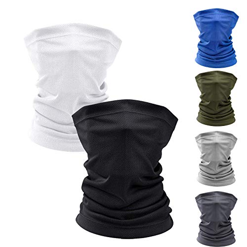 Hossom Neck Gaiter 6 Pcs Balaclava Bandana Headwear Washable Face Mask Scarf Dust Sun Protection Cool Lightweight Windproof, Breathable Fishing Hiking Running Cycling
