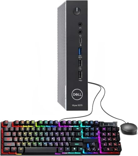 Dell Wyse 5070 Mini Desktop Computer, Intel Pentium J5005, 8GB RAM, 256GB SSD, USB WiFi, USB BT, Mouse and Keyboard, Windows 11 Pro (Renewed)