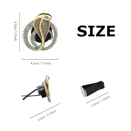 Image of ORIESSE Air Vent Clips,1pc Cobra Car Air Freshener Vent Clip,Snake Badges Decals Car Accessories,Exotic Vintage Gold Alloy Rhinestone Vehicle Decorations for Jeep Truck