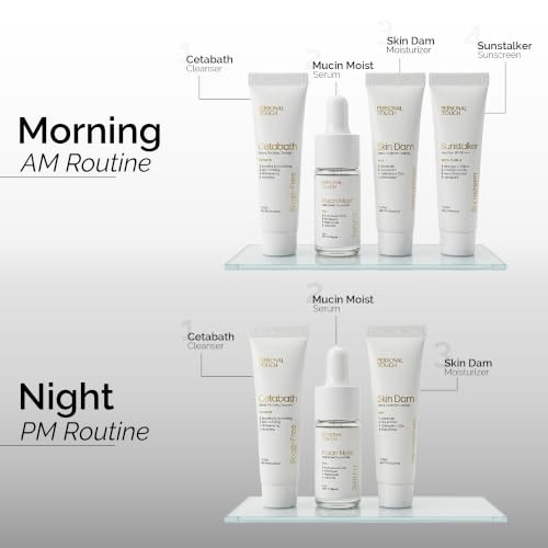 Image of Personal Touch Complete Trial Kit - Dry Defence Therapy for Dry & Sensitive Skin | Cetabath Face Cleanser, Snail Mucin Serum, Skindam Barrier Repair Moisturizer & SPF 50 Sunscreen