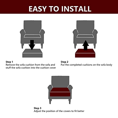 Jiabolang Pu Leather Chaise Lounge Cover Stretch Couch Cushion Slipcover Waterproof Chaise Lounge Slipcover Couch Sofa Seat Cushion Slipcover Breathable Furniture Protector #TOP5