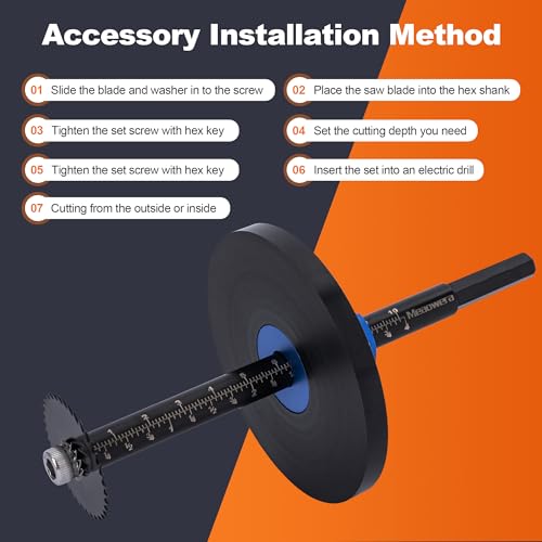 Image of PVC Pipe Internal Cutter Set - 360 Rotating Cutter, adjustable depth gauge, 5 HSS Saw Blades & Hex Key Shaftand 2 mandrels, portable PVC /ABS pipe cutter forinternal cutting Black, 4 Inch)