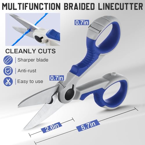 Honoson 2 tesouras de linha de pesca, cortadores de linha trançada, resistente 3cr13, tesoura antide