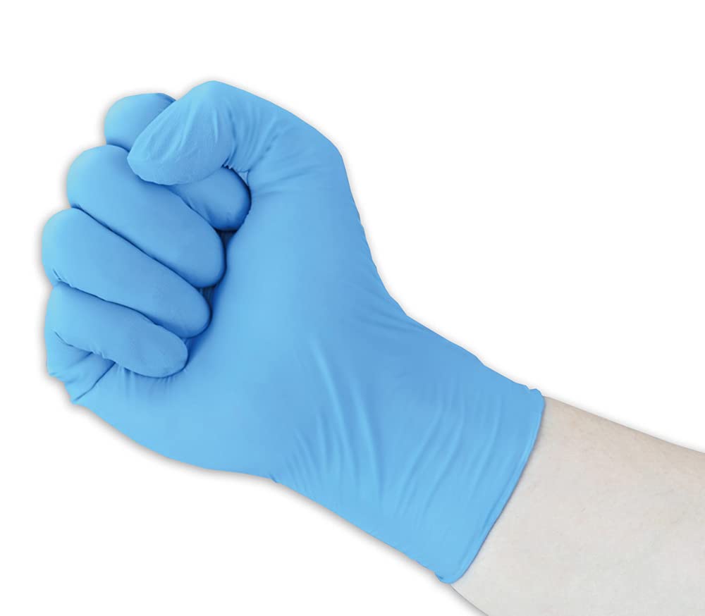 Guantes de nitrilo, 1000 unidades, color azul, EN 455, sin polvo, desechables, guantes de nitrilo, guantes desechables, 10 cajas de 100 unidades, talla M