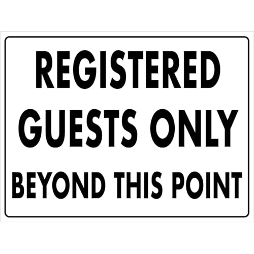 Oltre Questo Punto Accesso Consentito Solo Agli Ospiti Registrati Cartello Di Avvertimento Poster Metal Cartelli Metallo Cartello Decorativo Per Ristorante Bagno Soggiorno Cucina S