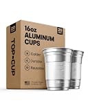 Top Cup Aluminum Party Cups, Stealth Design, 16oz, 20 Count