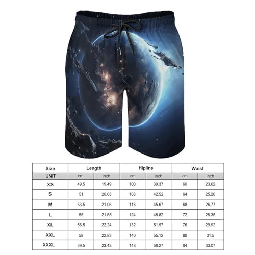 Men's Swim Trunks Quick Dry Board Shorts with Pockets Beach Shorts Earth and Moon Bathing Suits for Men2