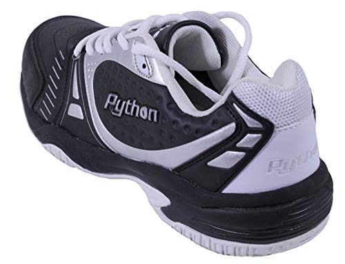 Image of Python Deluxe Indoor Court Shoes | (Racquetball, Squash, Badminton, Indoor Pickleball, Volleyball) (Low & Mid) (Black & White Colors) (Non-Slip) (Non-Marking)