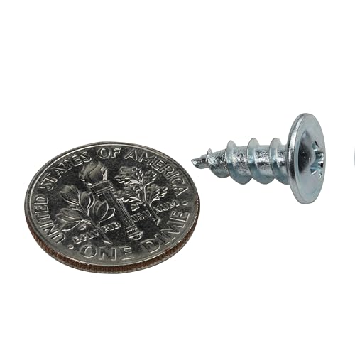 100 Pack Rok Hardware #8 x 1/2" (12.7mm) Standard Thread Truss Head Screws Wood Work MDF Zinc, ROKS8X12TPSZ
