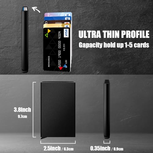Image of FurArt Slim Minimalist Wallet RFID Credit Card Holder for Men | slim minimalist compact rfid id window thin