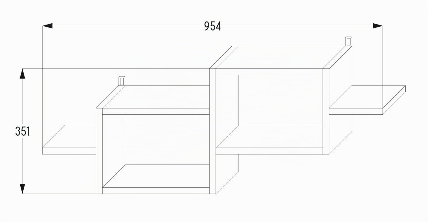 Mordern - Estantería de pared, 35 x 95 x 18 cm, diseño flotante, para salón, dormitorio, oficina y cocina (color blanco)