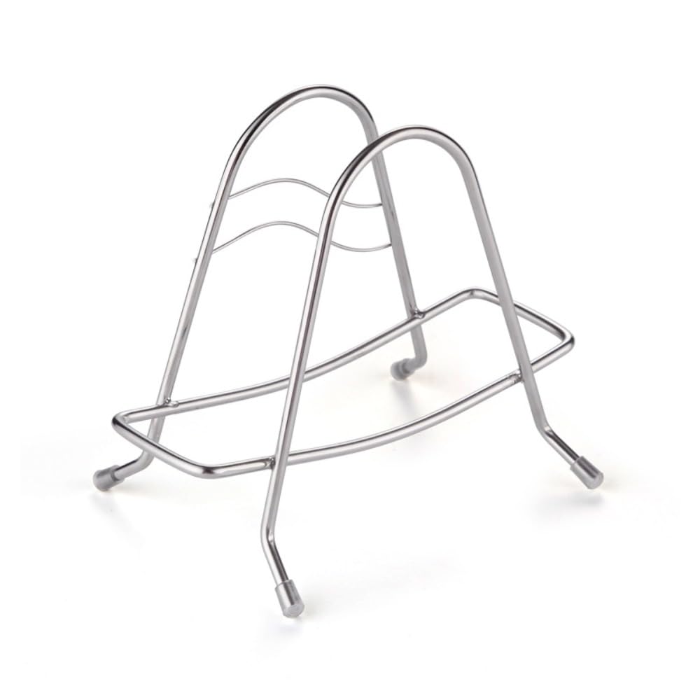 Photo 1 of Cutting Board Holder Rack, Stainless Steel Wire Chopping Board Stand Holder, Non-slip Pot Lid Holder Drying Rack for Kitchen Cabinet Countertop