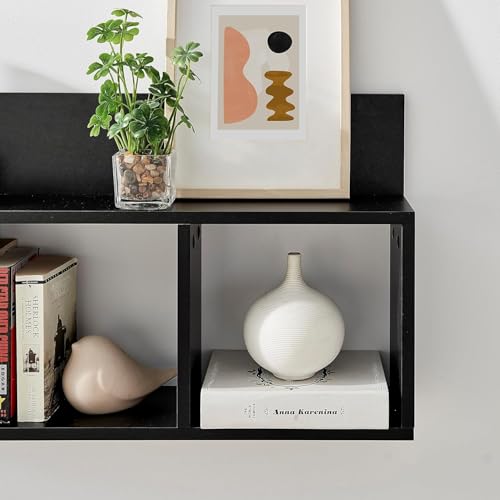 Image of Wall Mount Floating Shelves for Books Shelf, Antiques, Organizer, Storage - DIY - MDF (Hang Base Shelf - Brown)