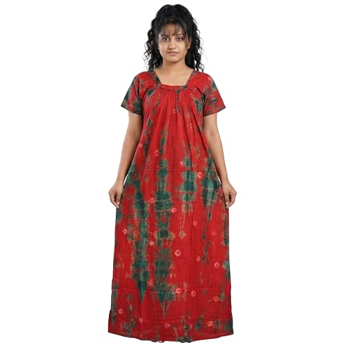Image of Women's Cotton Printed Maxi Nighty