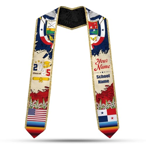 Mostefy Personalized Panama Graduation stole 2025, Custom Panamanian Sash, Graduation Sash Gift, Panamanians Gifts