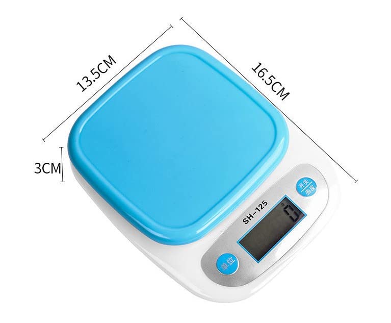 Échelle de cuisine numérique Grand plateau 5 kg, balance alimentaire électronique de cuisson électronique 5000g avec back-éclairé LCD Affichage, mode et fonctionnalités TARE CT/LB/OZ/G