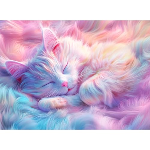 Puzzle de 1000 Piezas para Adultos Gato Dulce Durmiendo 28 x 20 pulgadas miniatura 1