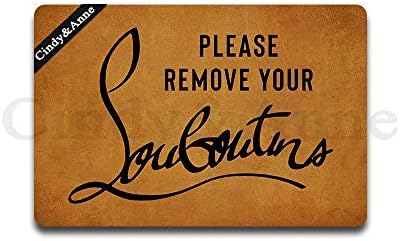 Cindy&Anne Tdou Please Remove Your Louboutins Design Decorative Doormat Entrance Floor Mat Funny Doormat Door Mat Decorative Indoor Outdoor Doormat 23.6 by 15.7 Inch
