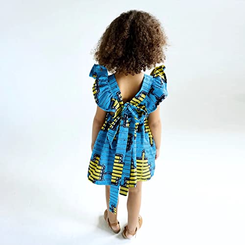 Flower Girl Dresses Buttery Feeling Ankara Traditional 1 to 6 Years Fly Sleeve African Dress Classic Cool4