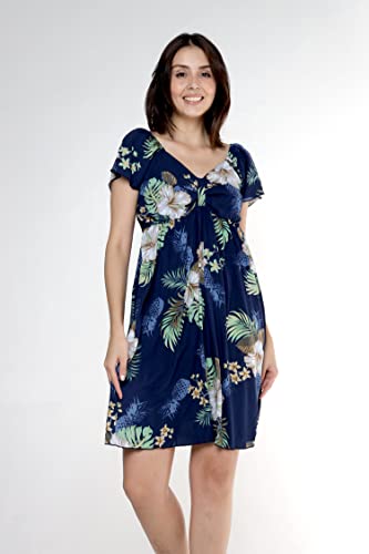 Image of Matchable Family Hawaiian Luau Men Women Girl Boy Clothes in Pineapple Garden Navy